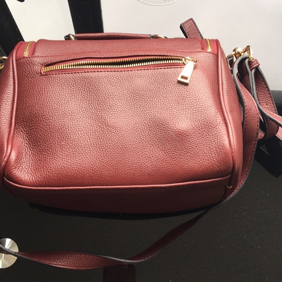 Red Burgundy monogram top handle zipper purse - Picture 3 of 7